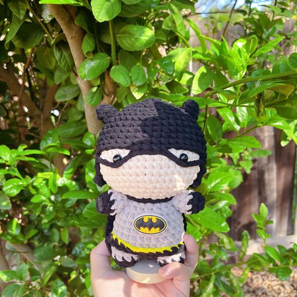 Batman Crochet Doll | Handmade Amigurumi Superhero Plush | Cute Batman Toy - Picture 11 of 11